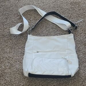 IHKWIP Bag White and Black Shoulder Bag with Adjustable Strap